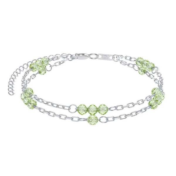 Браслет из серебра с хризолитом